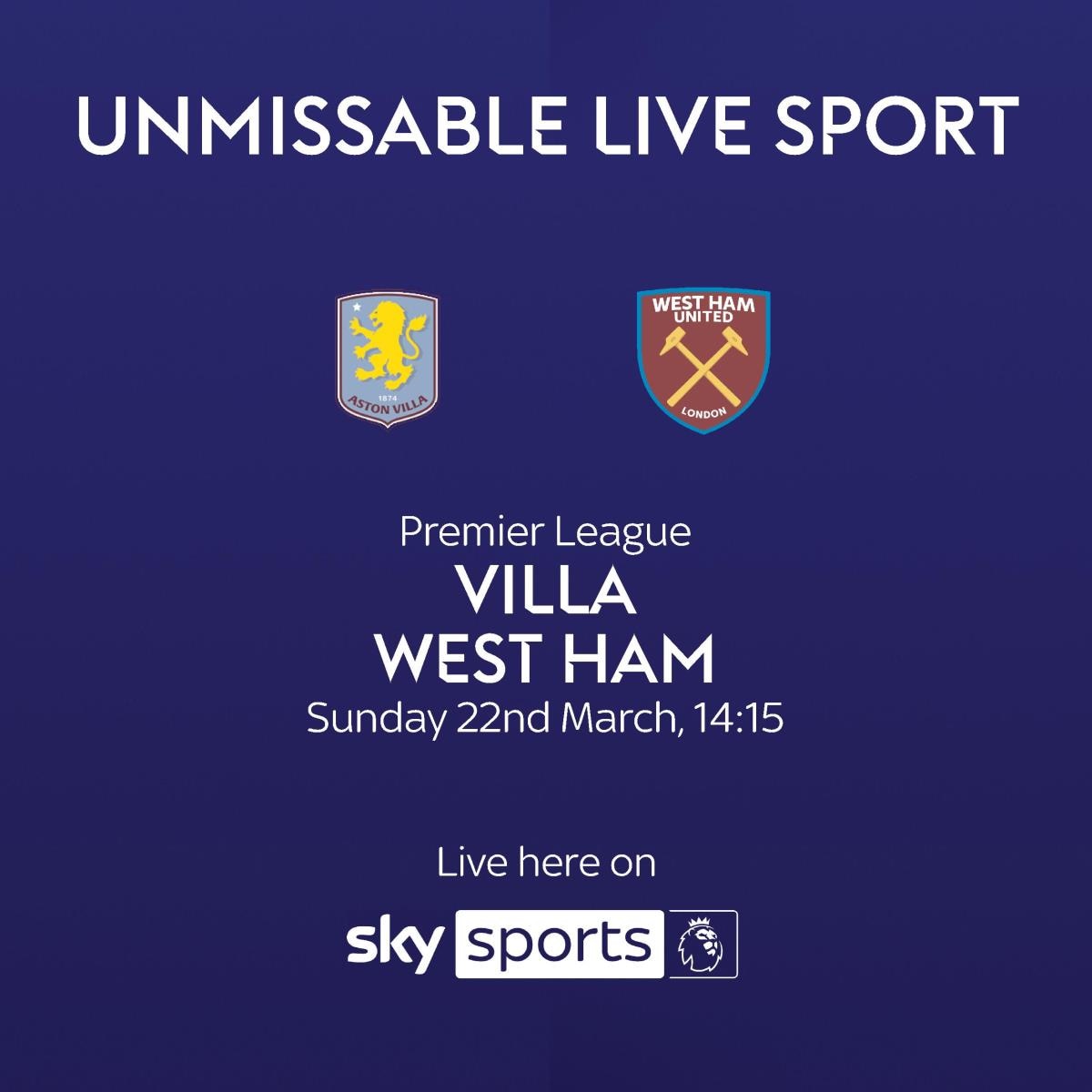 Aston Villa VS West Ham Premier League Action