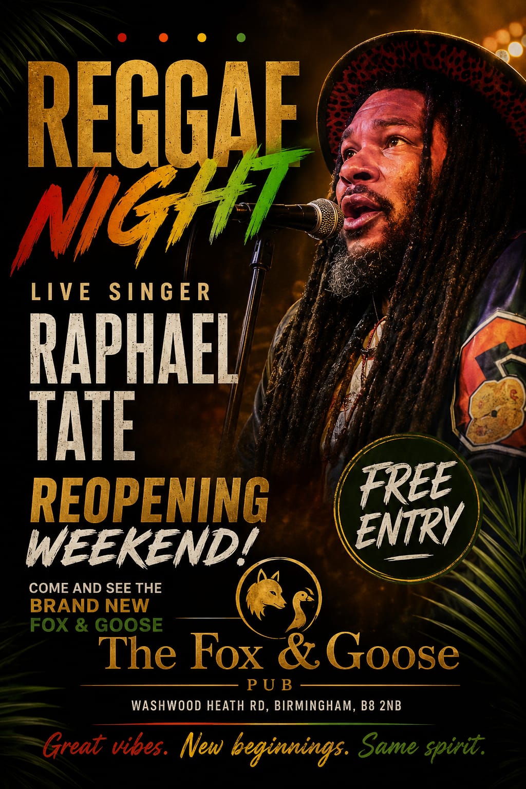 🎶🔥 REGGAE NIGHT • REOPENING WEEKEND • FREE ENTRY 🔥🎶