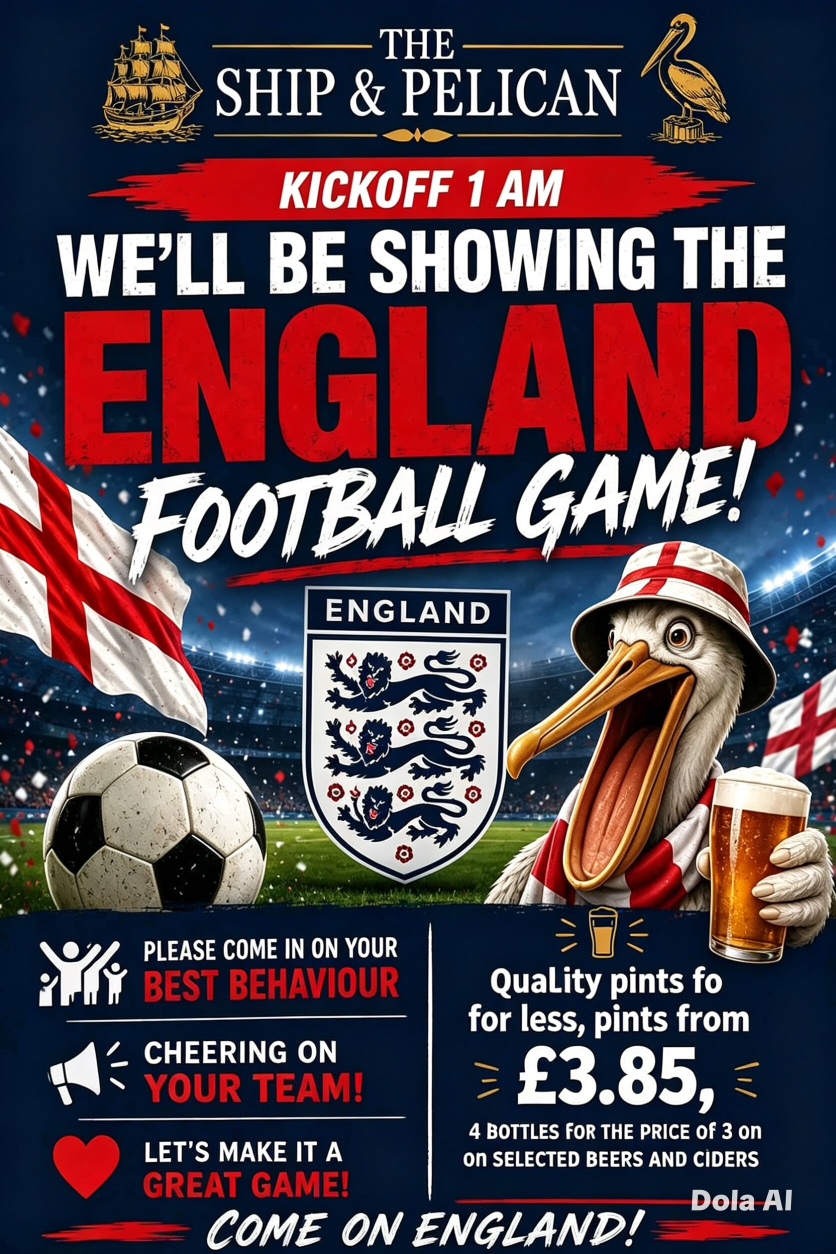 World Cup England v Mexico 1am Kick Off
