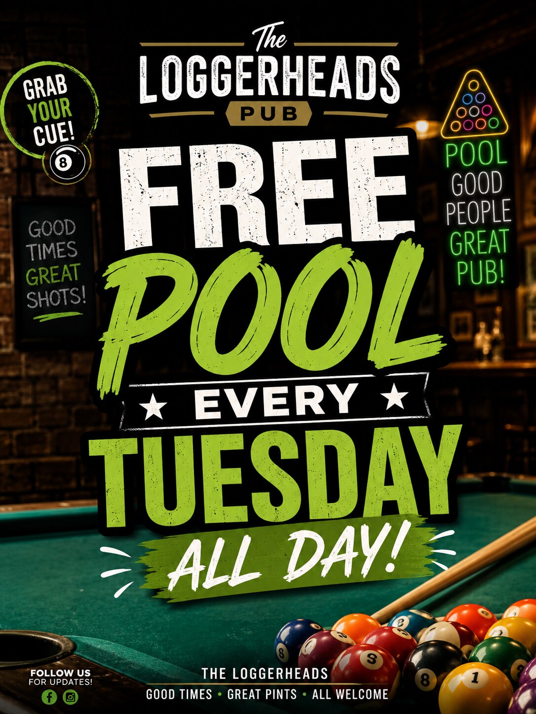 Free Pool Tuesdays!