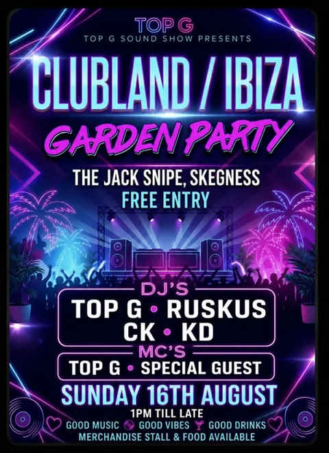 Clubland Ibiza Garden party.