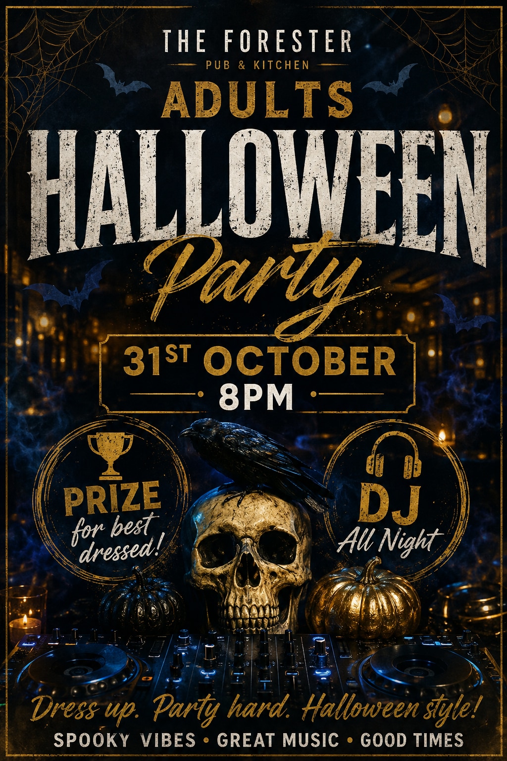 Adults Halloween party 8pm
