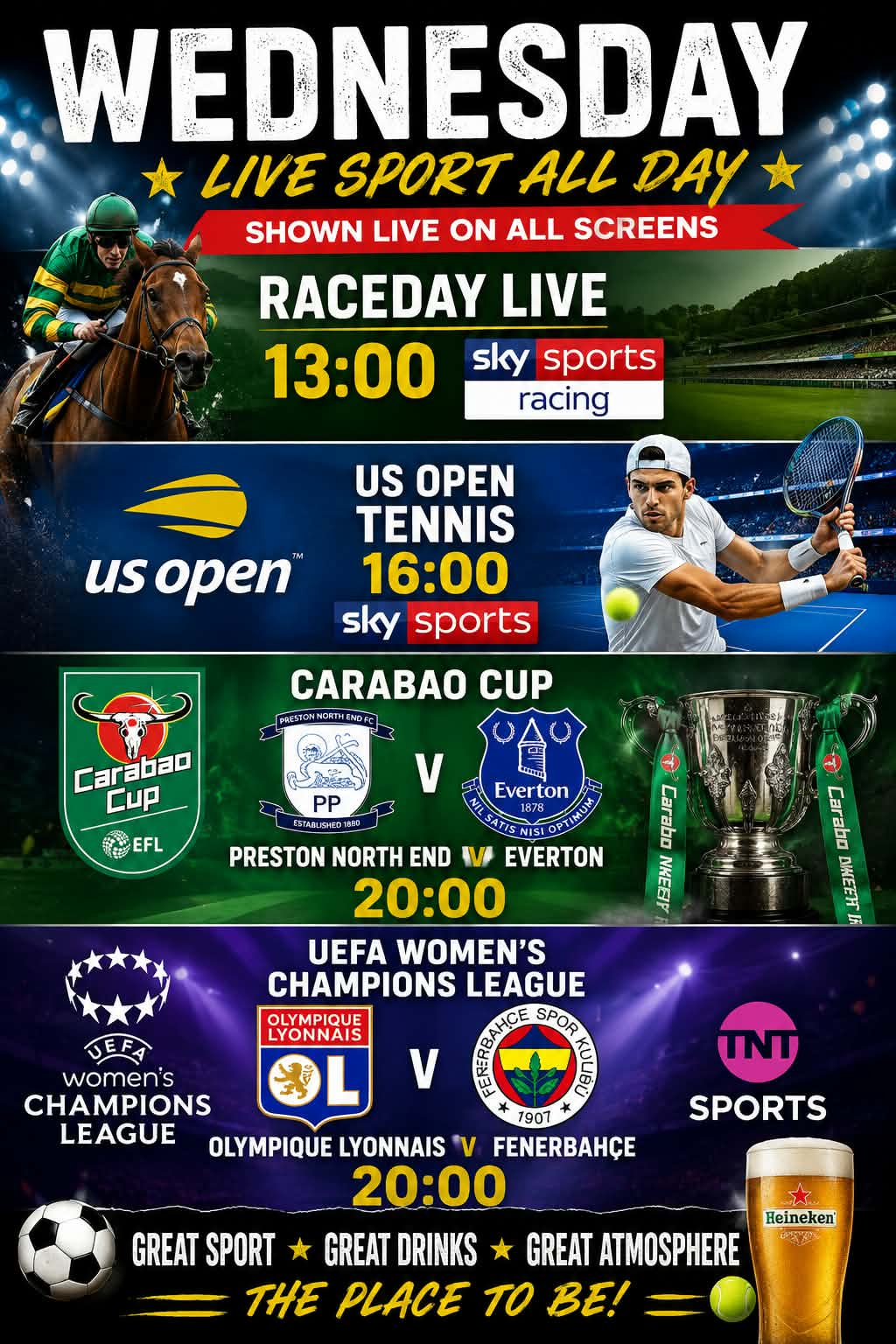 All sports shown live today!!!