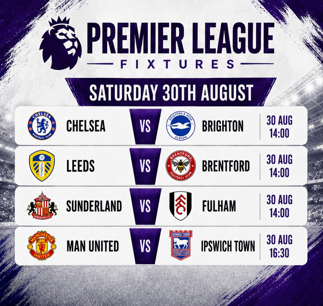 SUNDAY 30TH AUGUST