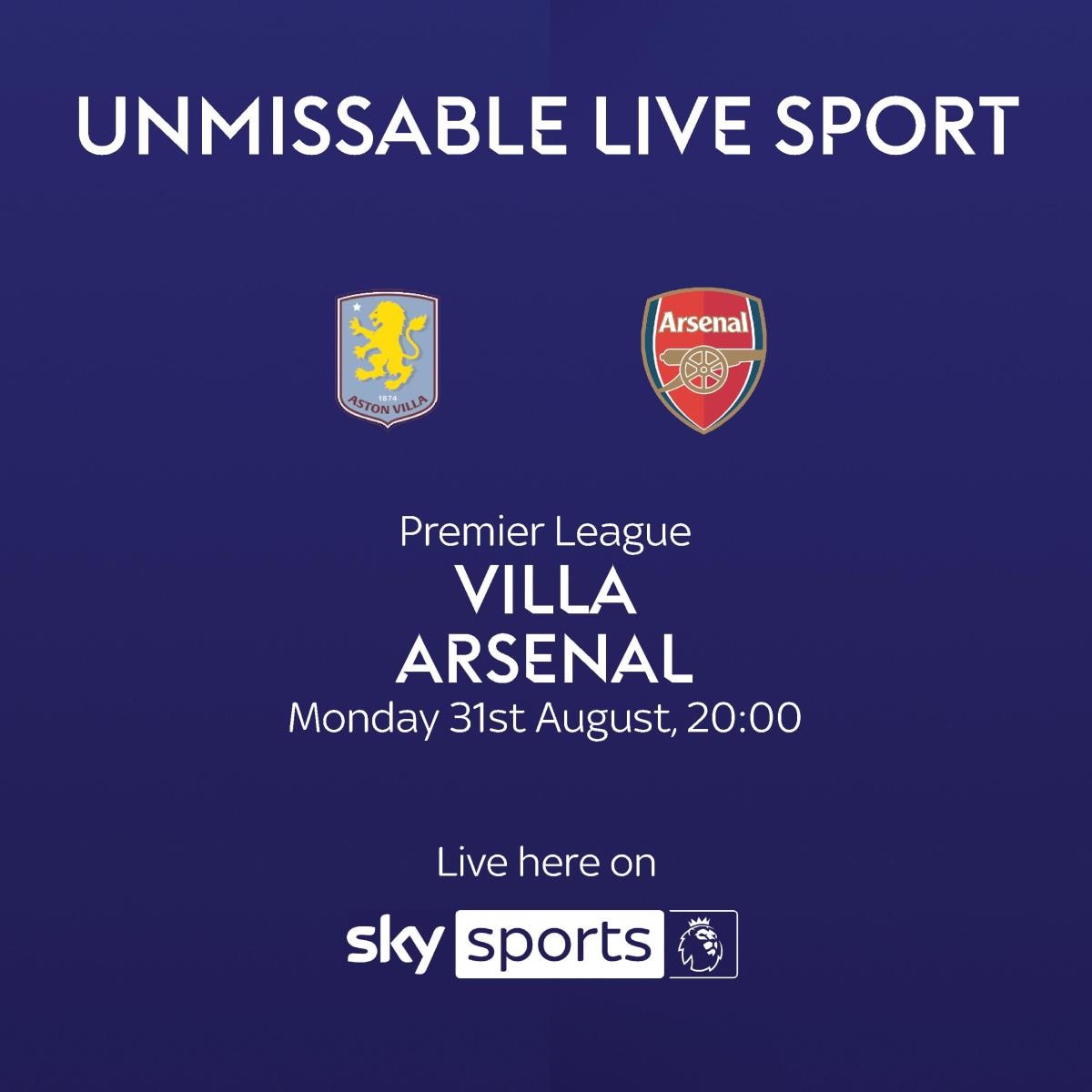 Aston Villa vs Arsenal – Live at The Queen Victoria ⚽
