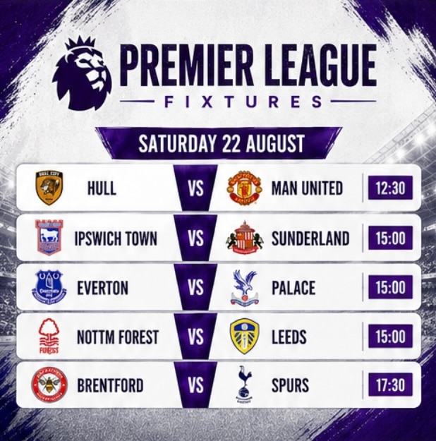 SATURDAY 22ND AUGUST