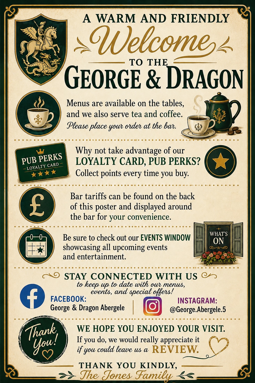 Warm welcome to The George and Dragon Abergele
