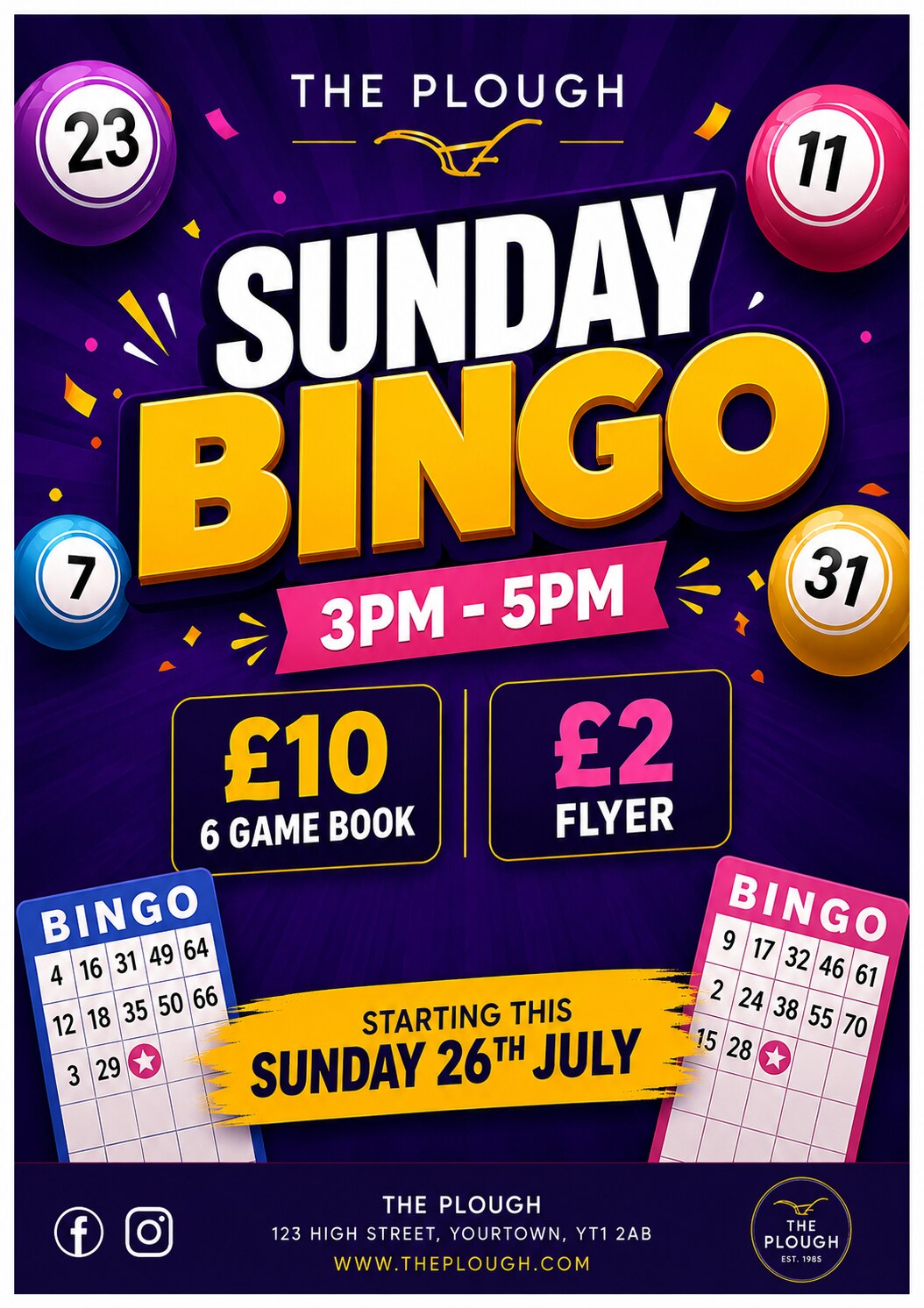 Sunday Afternoon Bingo
