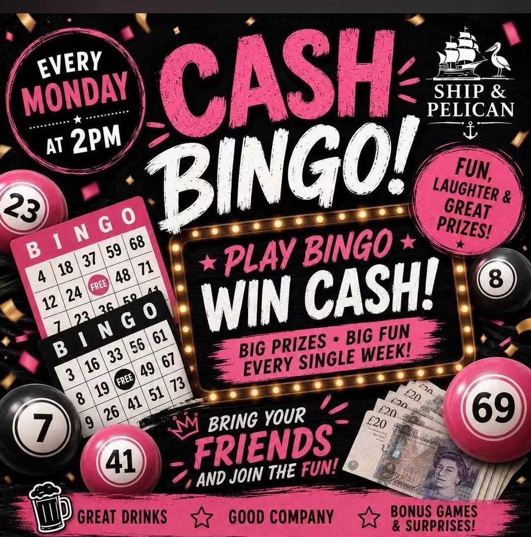 Cash Bingo Mondays 2pm