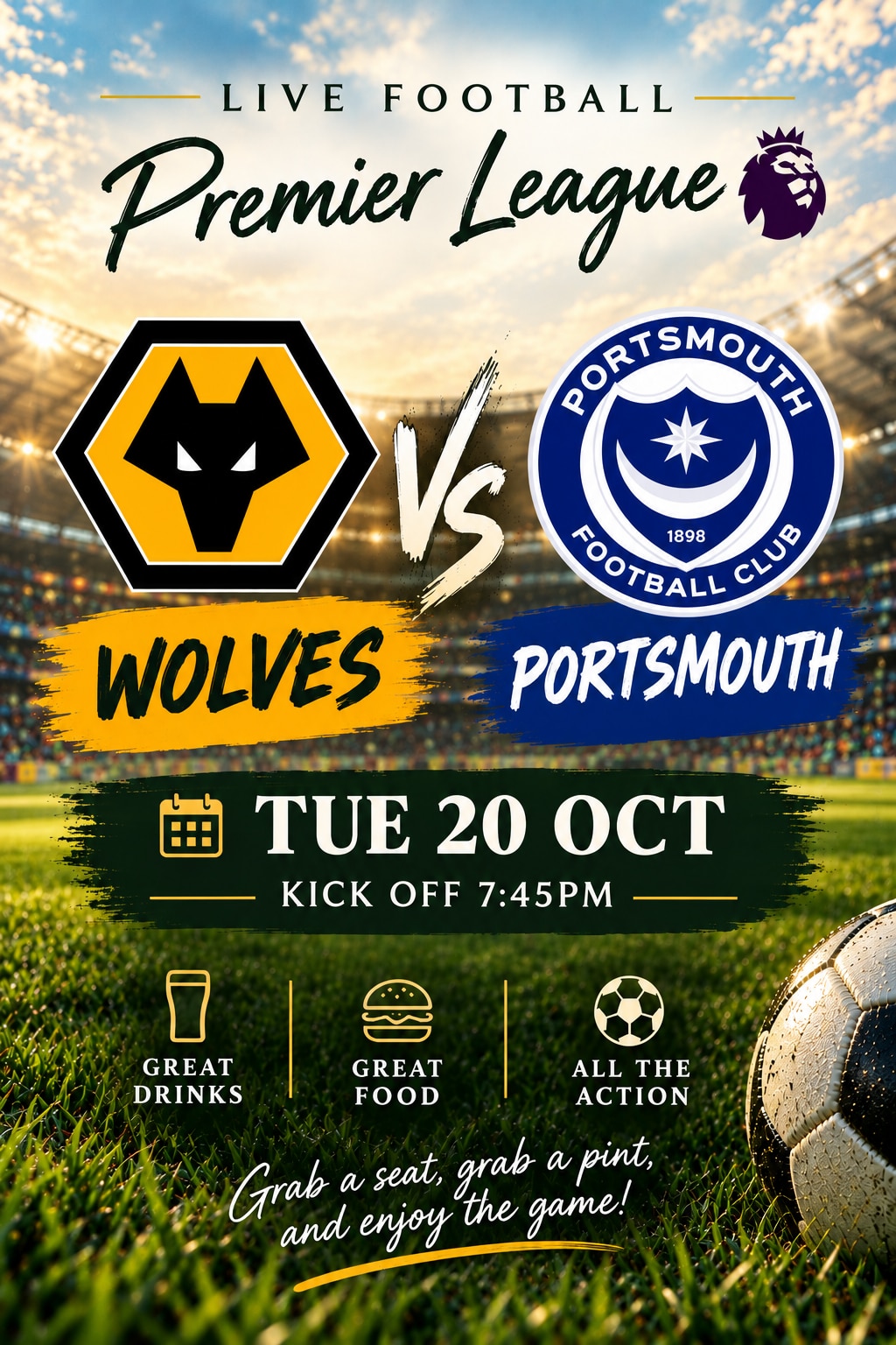 WOLVES VS PORTSMOUTH 19:45