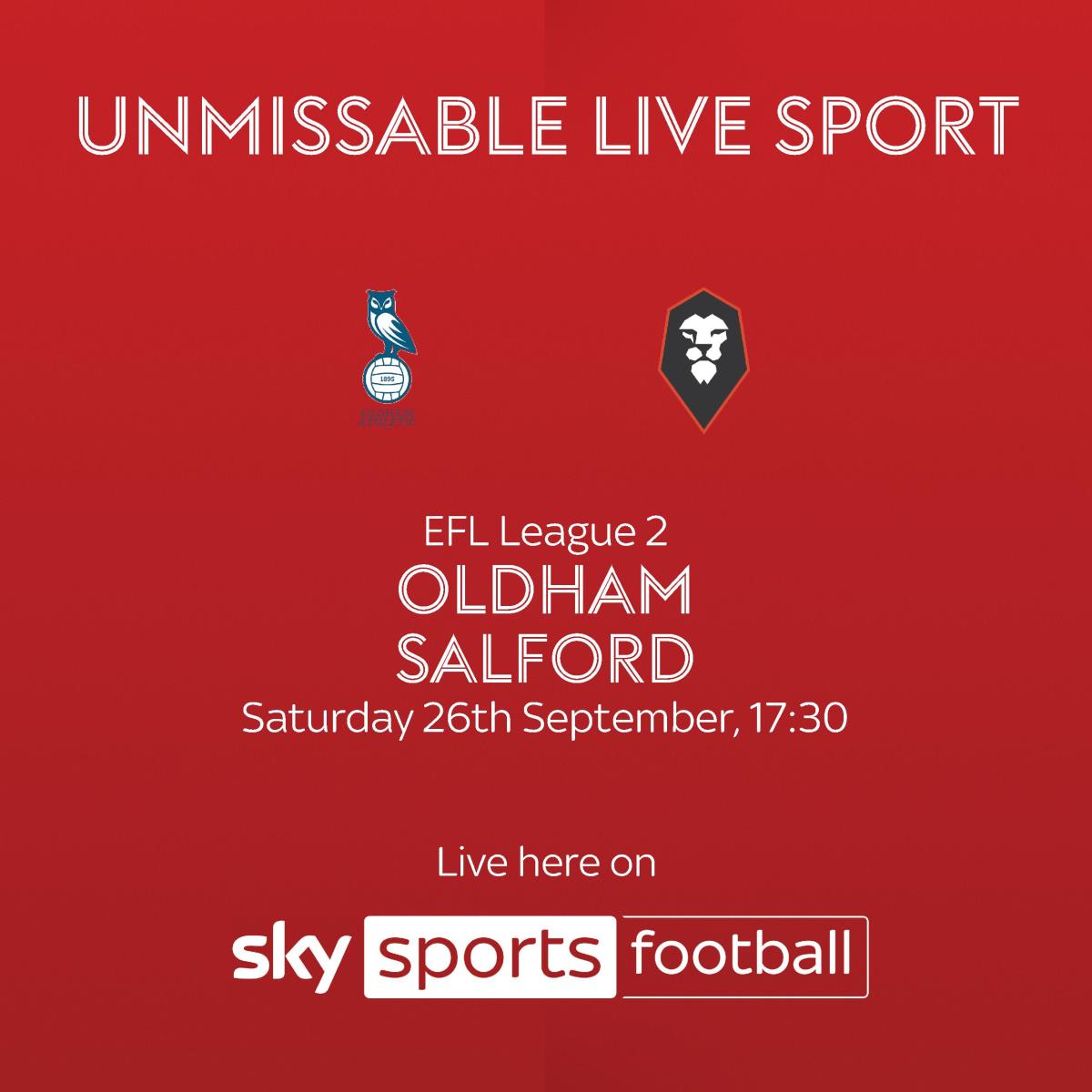 ⚽🔥 EFL LEAGUE TWO: OLDHAM ATHLETIC 🆚 SALFORD CITY 🔥⚽