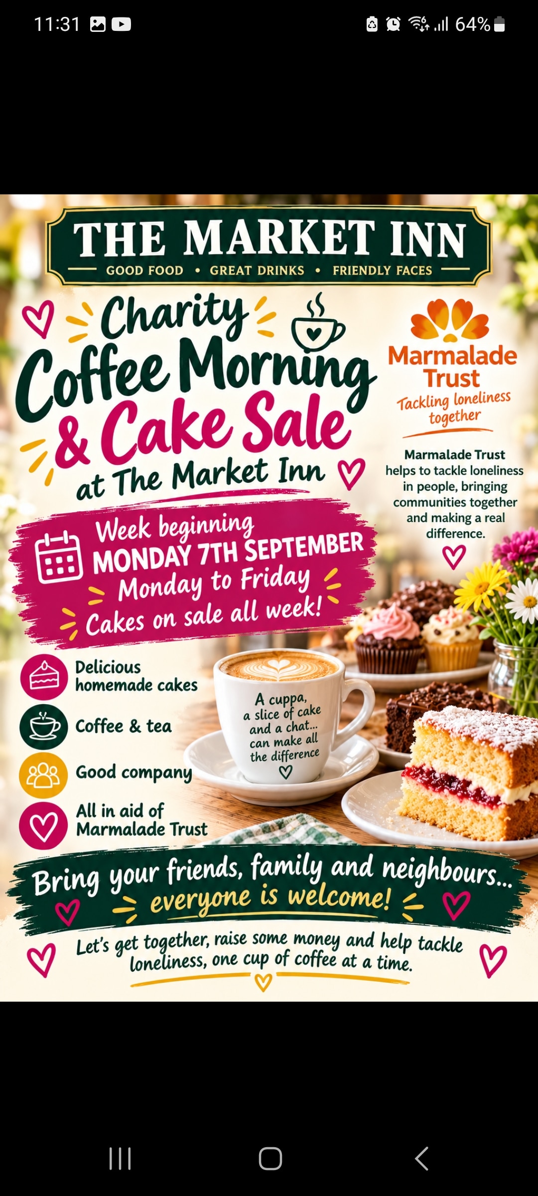 🍰☕COFFEE, CAKE AND A GOOD CAUSE!☕🍰