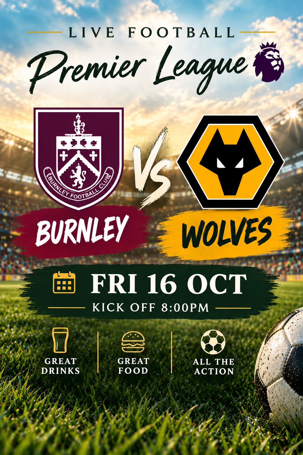 WOLVES VS BURNLEY 20:00