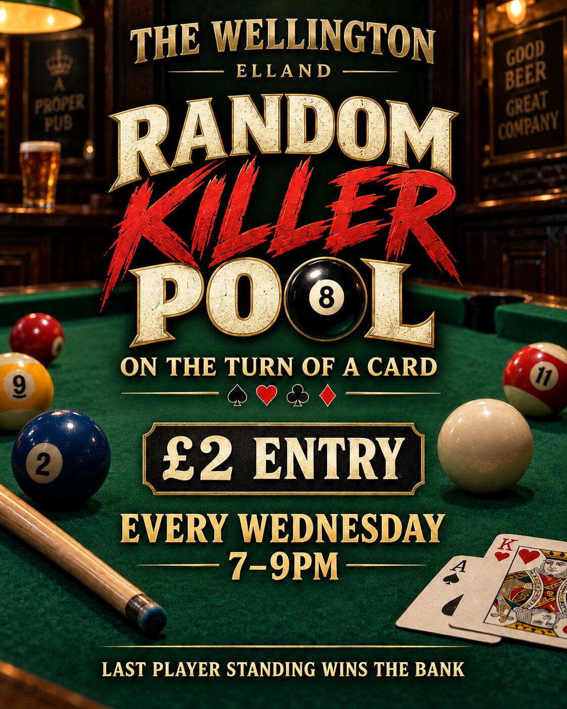 Killer pool wednesday turn of a card