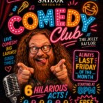 Comedy Night at The Jolly Sailor – Hosted by Sam Rhodes Friday 30th October | From 8:00 PM | Free Entry