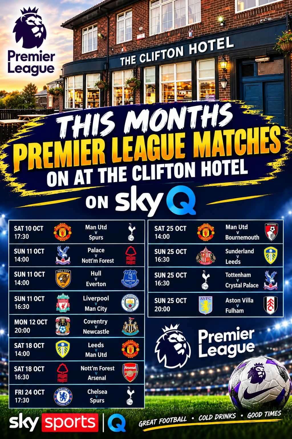 Premier League Matches for October